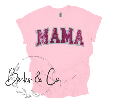 Mama Dark Pink Large Sequin Design