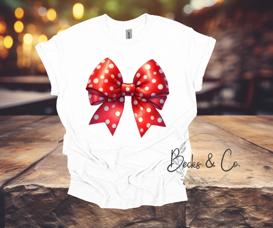 Red and White Polka Dot Bow