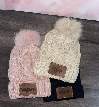 Fleece Lined Beanie with Pom