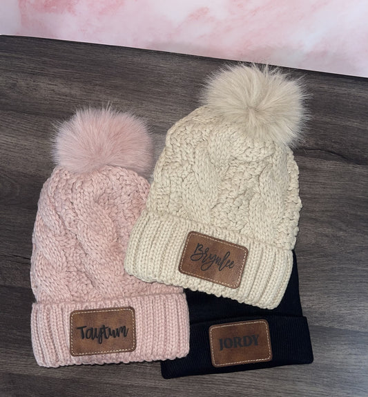 Fleece Lined Beanie with Pom