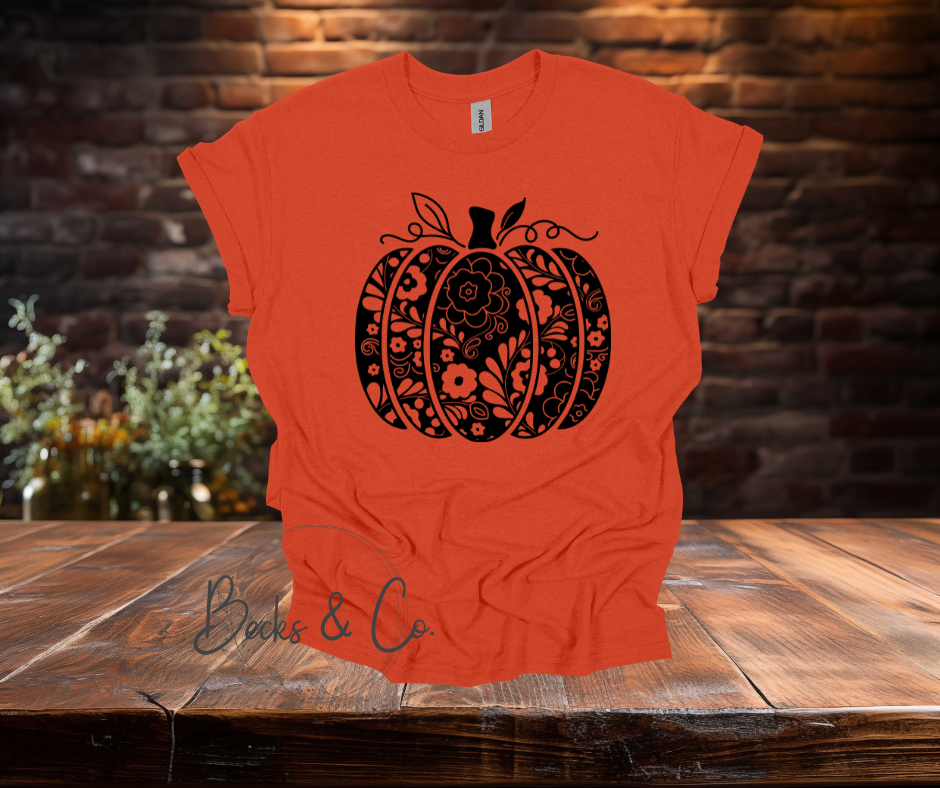 Vintage Flower Pumpkin T-shirt