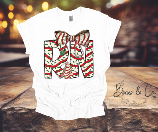 Registered Nurse Christmas Cake Bow Shirt / Crewneck