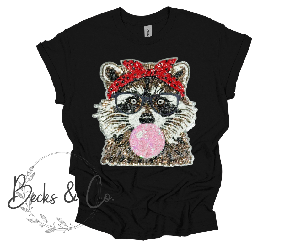 Bubble Gum Raccoon - Large Sequin Design