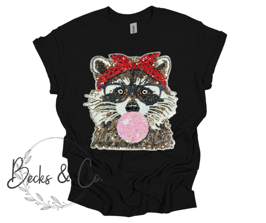 Bubble Gum Raccoon - Large Sequin Design