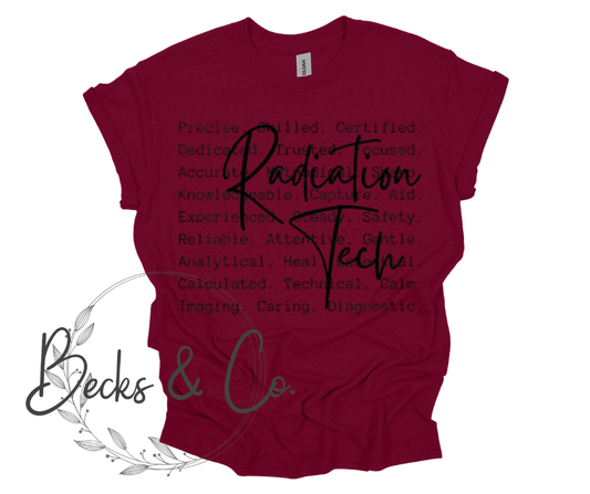Radiation Tech with Words Background