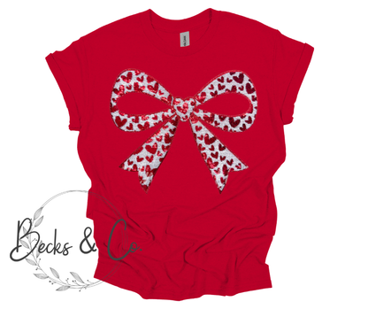 Hearts Big Bow- Large Sequin Design