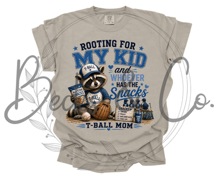 T-Ball Mom - Rooting for My Kid & Snacks Blue Theme
