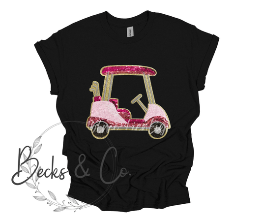 Golf Cart with Gold - Large Sequin Design