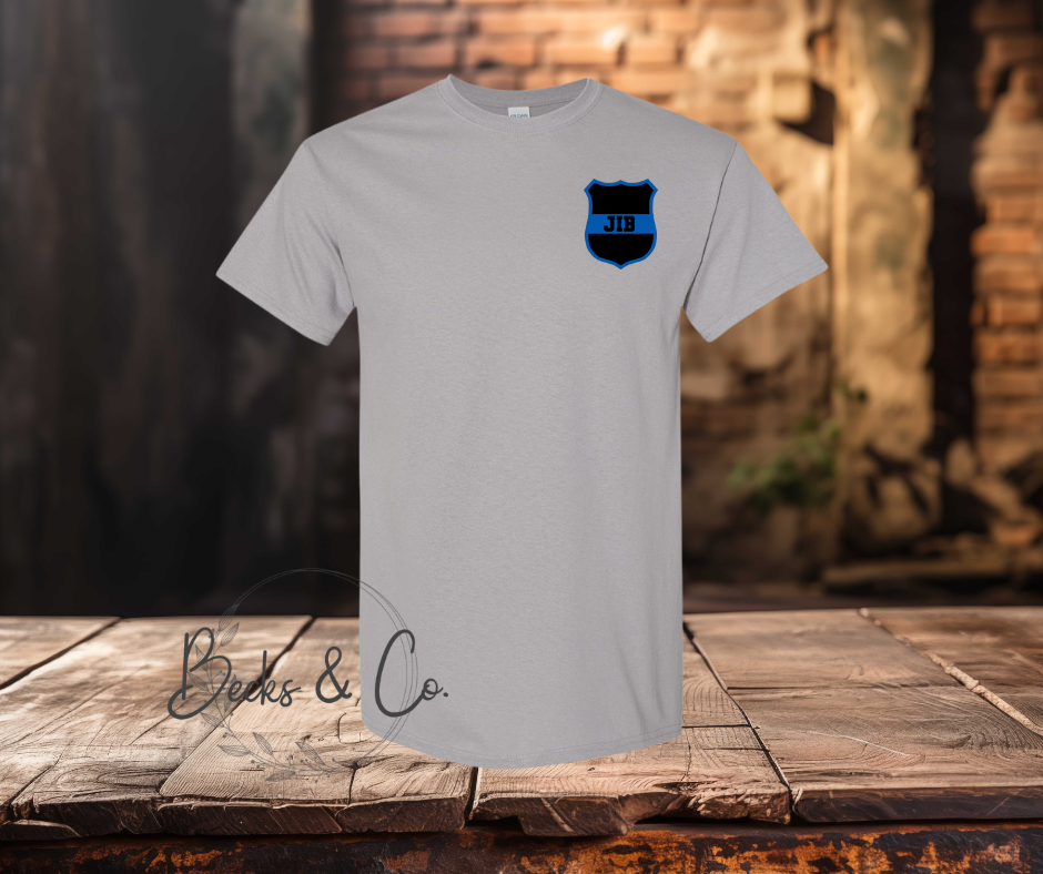 Police Officer Badge chest piece with letters T-shirt