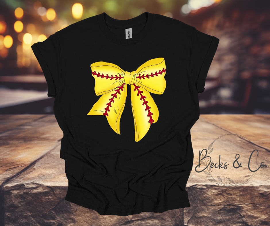 Softball Bow Shirt / Crewneck