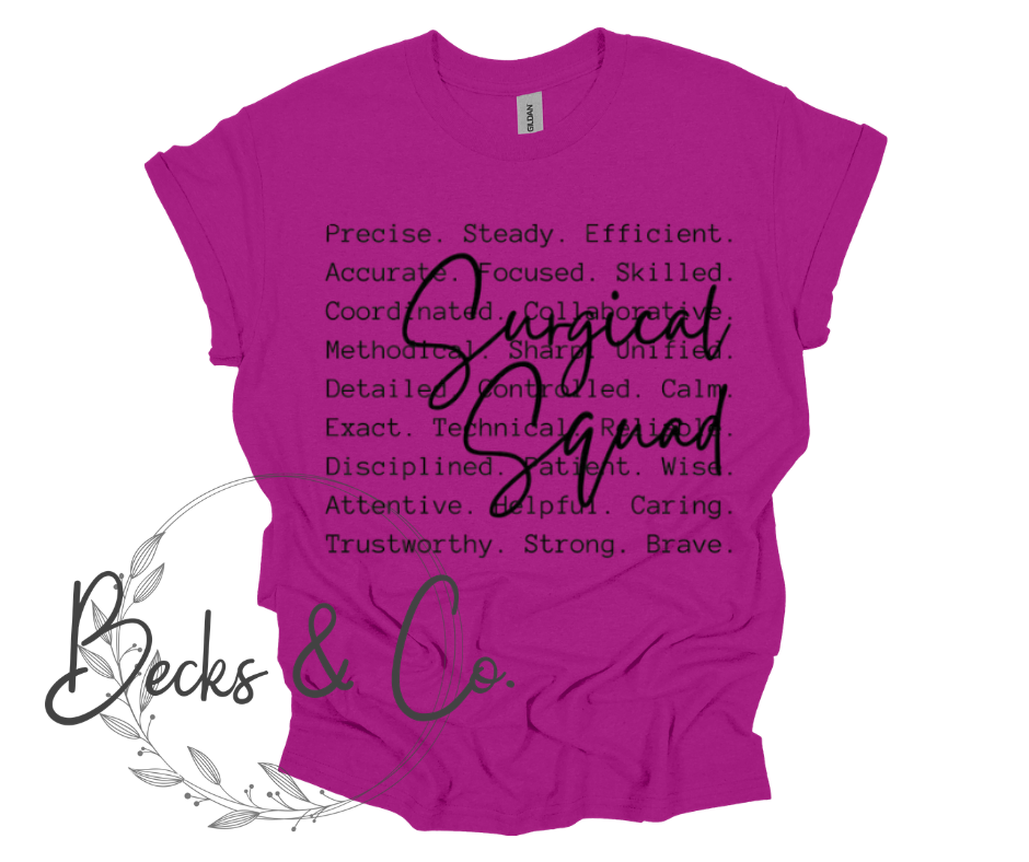 Surgical Squad with Words Background