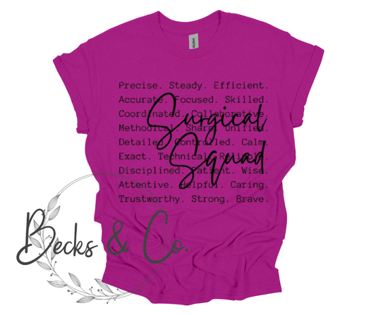 Surgical Squad with Words Background