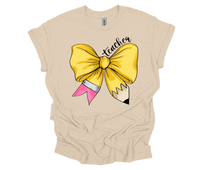 Teacher Pencil Bow Shirt / Crewneck