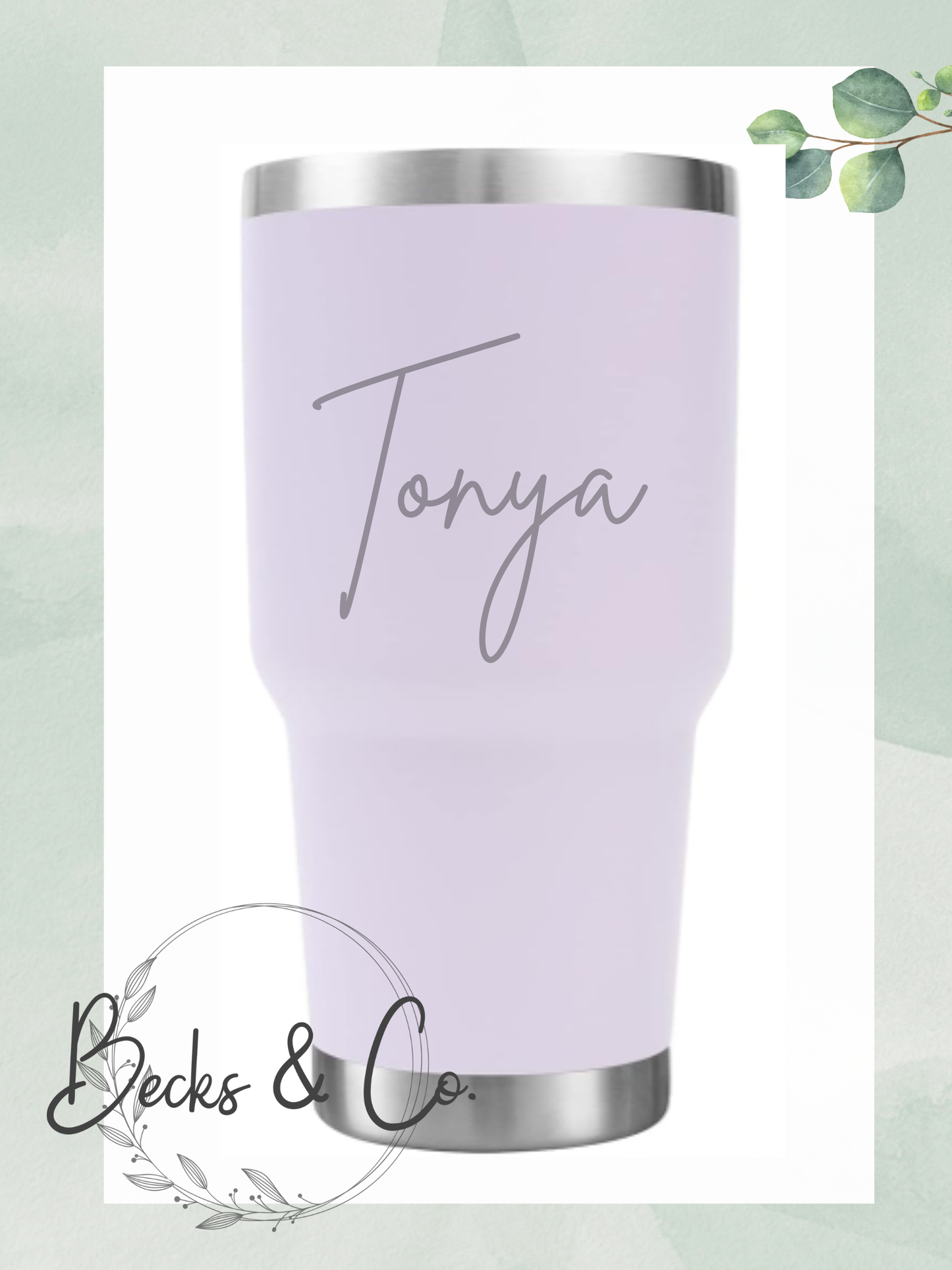 Custom Name Engraved Tumbler - Horizontal