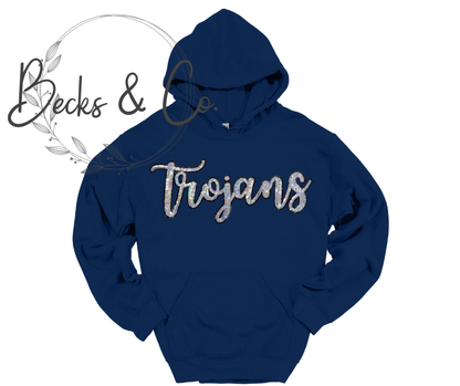 Trojans Mascot Script - Large Sequin Design (Copy)
