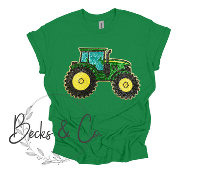 Big Green Tractor Large Sequin Design