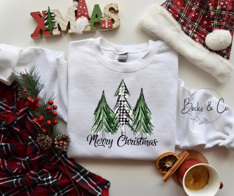 Merry Christmas Checkered Tree