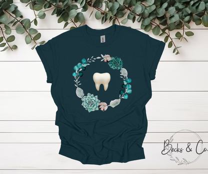 Floral Dental Shirt / Crew Neck