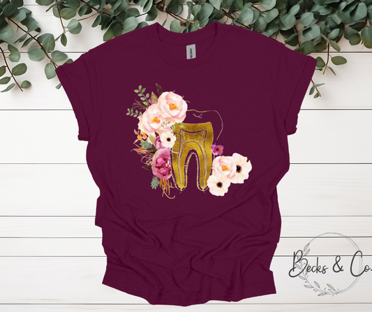 Floral Golden Tooth (Dental)