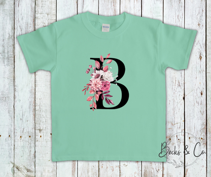 Floral Letter T-shirt