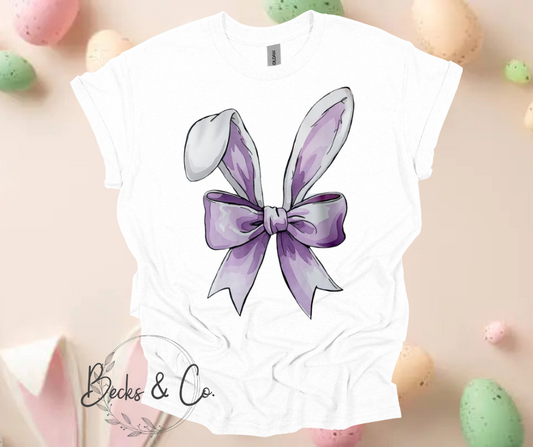 Purple Bow with Easter Bunny Ears