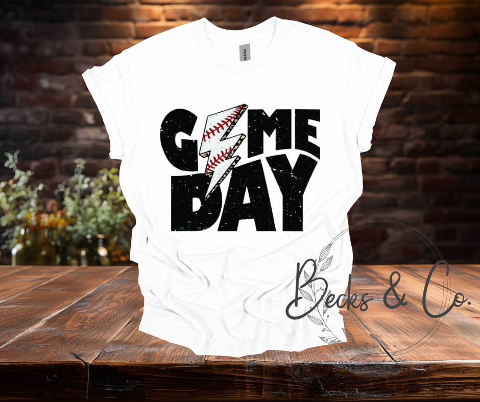 Game Day Lightening Bolt Baseball