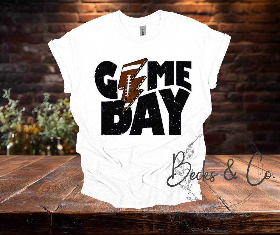 Game Day Lightening Bolt Football