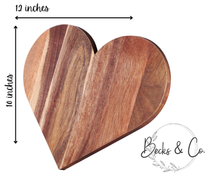 Heart Shaped Cutting Board Acacia Wood - Classic Style