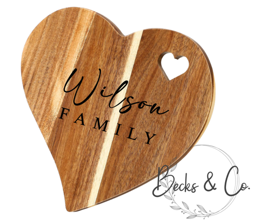Heart Shaped Cutting Board Acacia Wood - Fresh Style