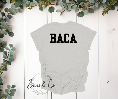 Football Mom with Name on Back of T-shirt