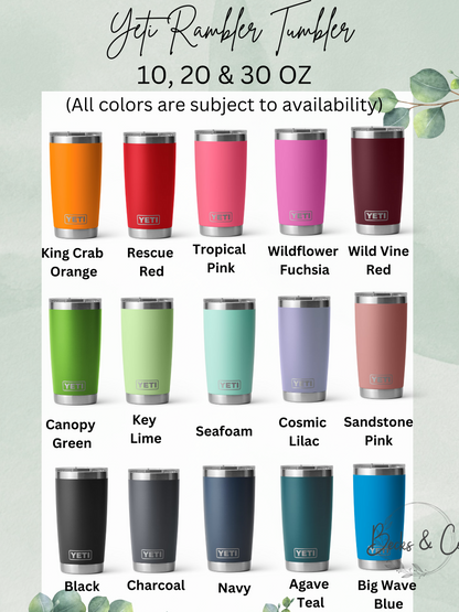 Custom Name Engraved Tumbler - Vertical