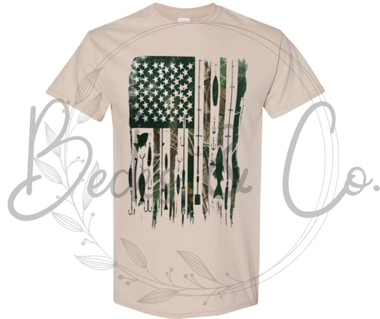 Distressed Fishing Pole Flag