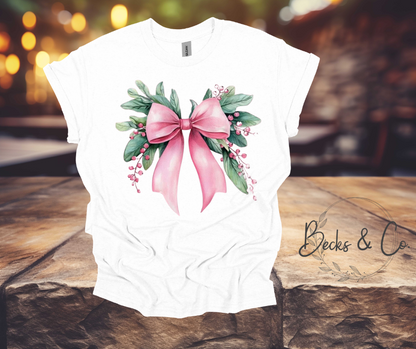 Pink Garnish Bow Shirt / Crewneck