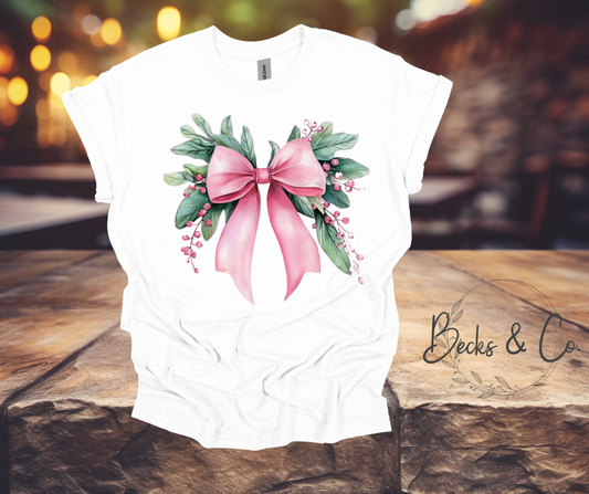Pink Garnish Bow Shirt / Crewneck
