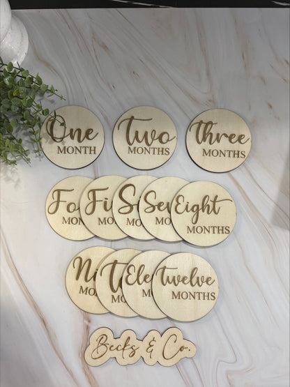 Wooden Baby Monthly Milestones & My First Holiday Set