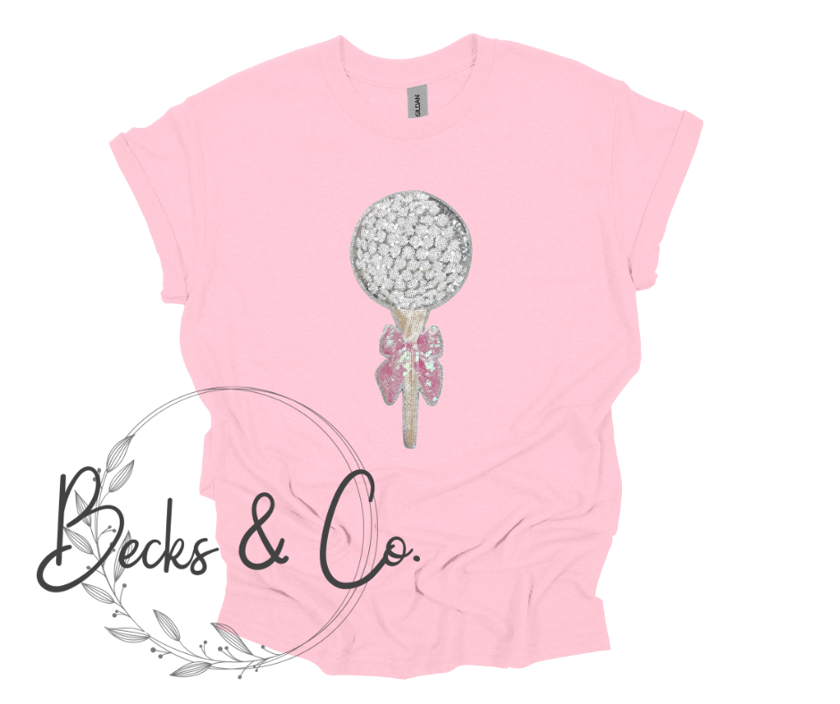 Golf Ball on Tee - Large Sequin Design