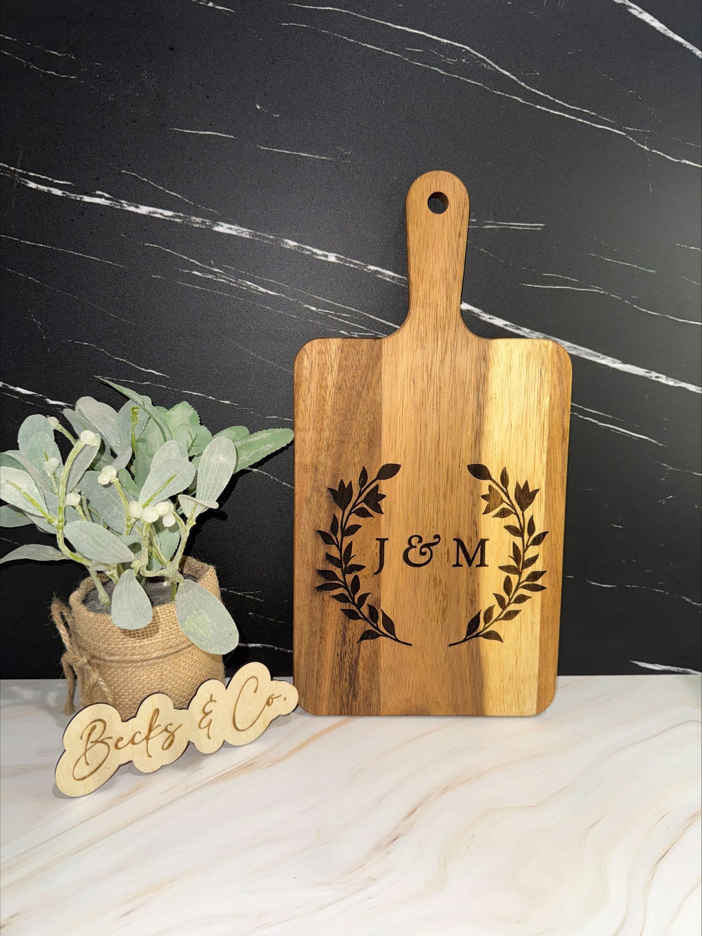 Acacia Wood Cutting Board with Handle