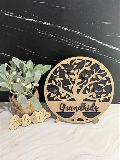 Customizable Family Tree Sign with Stand