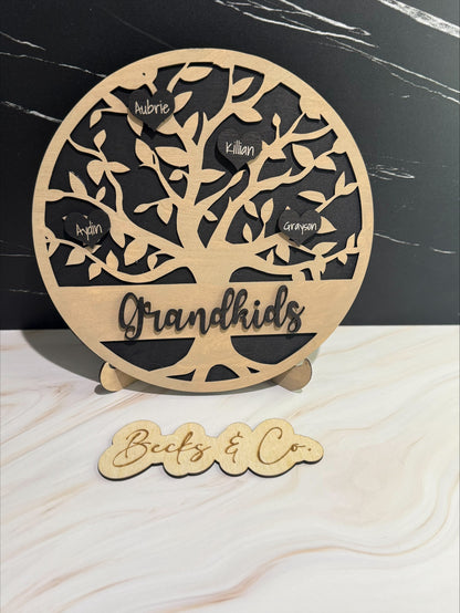 Customizable Family Tree Sign with Stand